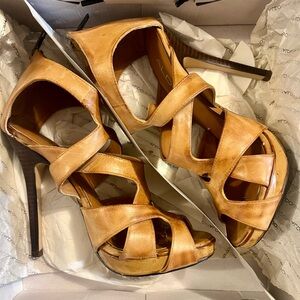 Aldo Vanhove Tan Strappy Heels